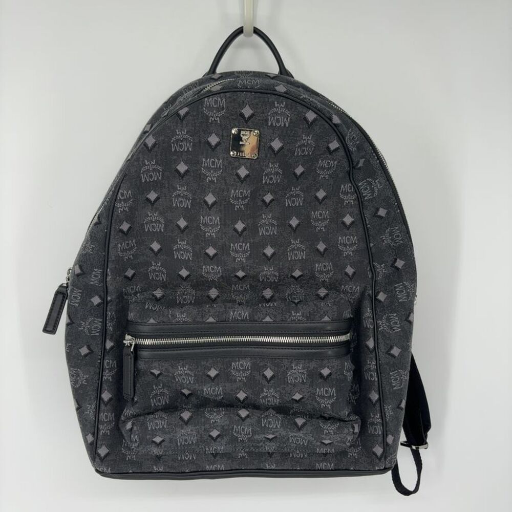 MCM Medium Stark Backpack In Denim Visetos